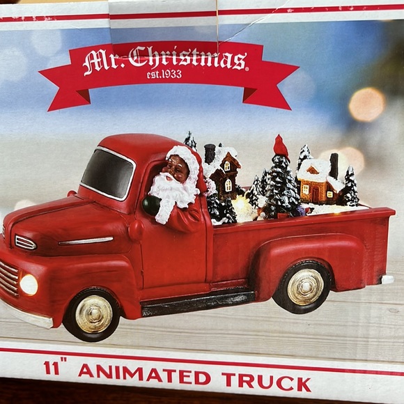 Mr.  Christmas Other - Mr. Christmas 11” Animated Nostalgic Red Truck with African American Santa